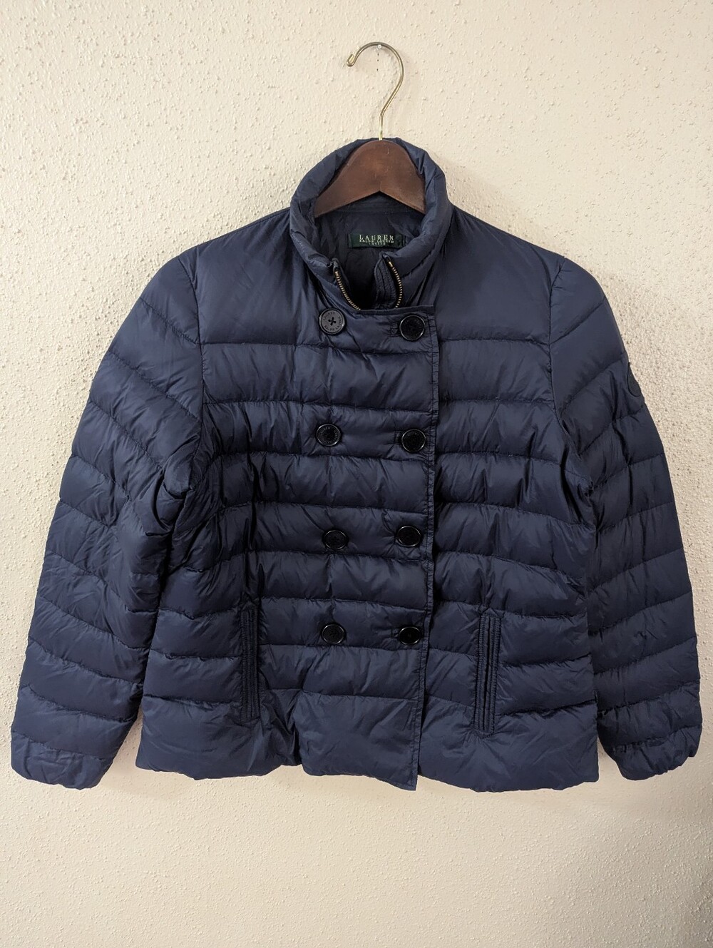 Ralph Lauren Navy Lightweight Down Puffer Jacket Size Small